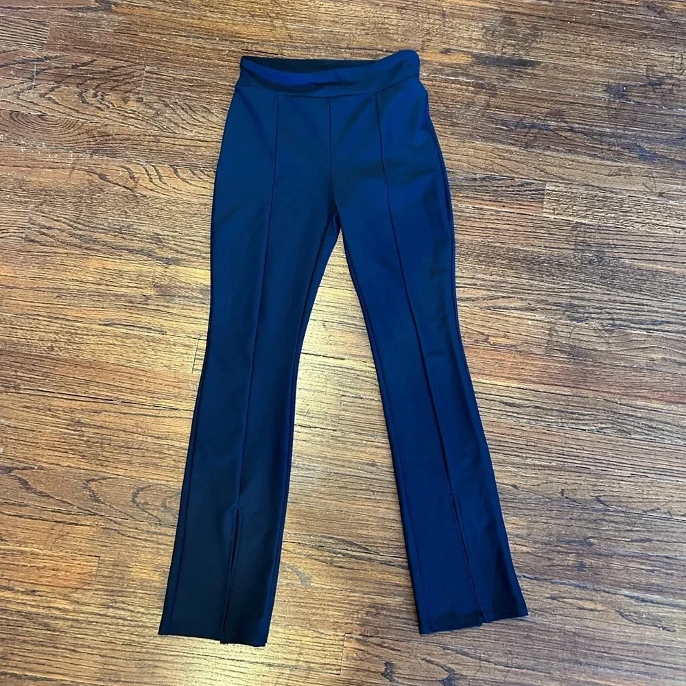 Girls High Rise Flare Pants (Black and Grey Pair)